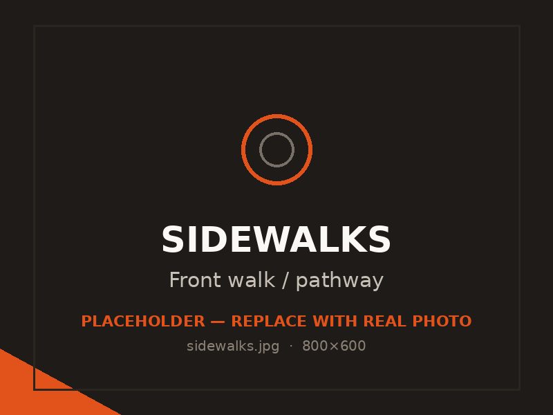 Concrete sidewalk and walkway in a Tooele neighborhood